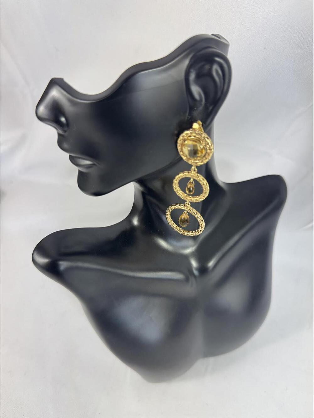14k Elegant Vintage Drop Earrings with Golden citrine accents